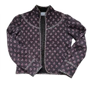 Vintage Floral Cropped Quilted Jacket Cottagecore Romantic Prairie Cleveland St.